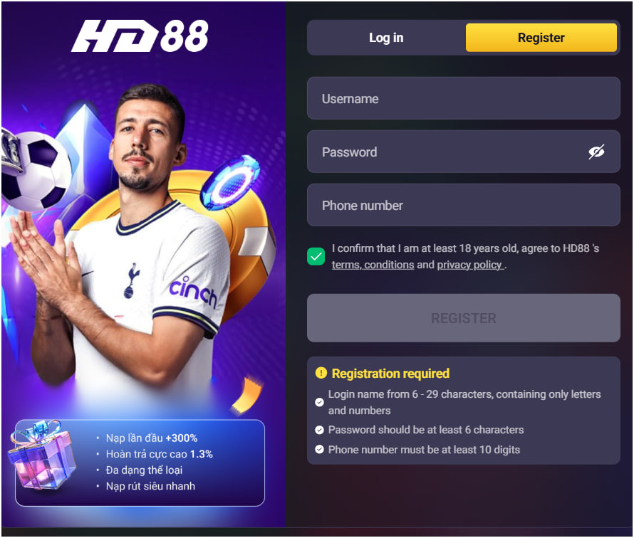 HD88 Register